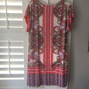 Sheath paisley multicolored dress